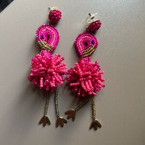 Flamingo beaded earrings